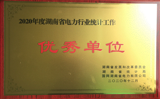 华体会平台株洲航电分华体会(中国)一站式服务平台荣获“2020年度湖南省电力行业统计优秀单位”称号